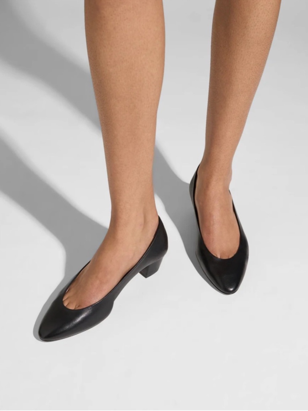 NEW Aeyde Helia Black Leather Low Cut Heels 39.5